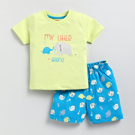 Elephant Print T-shirt & Short Set